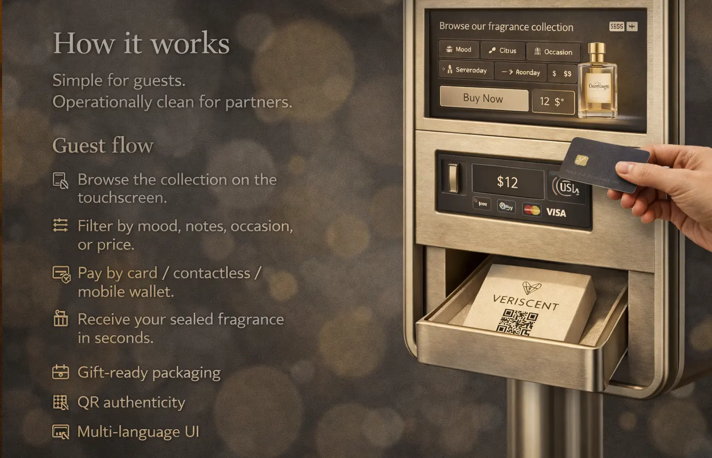 Warm brushed steel and gold close-up